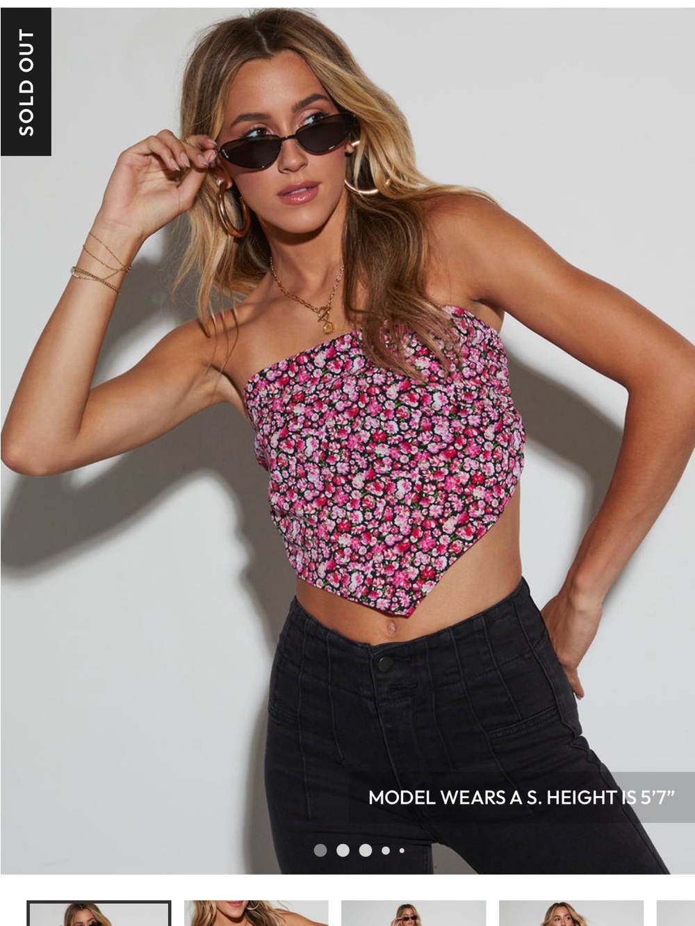 Vici Pink Floral Bandana Camisole